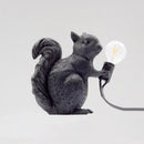 DecorBites™ Artistic Squirrel Night Table Lamp - Resin Single-Bulb Children's Bedside Light