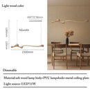 DecorBites™ Ash Wood LED Pendant Lights: Dimmable, RC/APP Controlled for Indoor Decor.