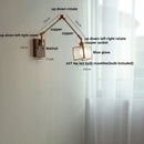 DecorBites™ Ash Wood LED Swing Arm Wall Light with Pull Chain Switch & Blue Glass