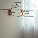 DecorBites™ Ash Wood LED Swing Arm Wall Light with Pull Chain Switch & Blue Glass