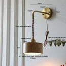 DecorBites™ Ash Wood LED Wall Lamp with Pull Chain Switch for Home Decor