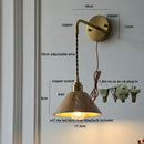 DecorBites™ Ash Wood LED Wall Lamp with Pull Chain Switch for Home Decor