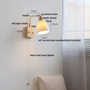 DecorBites™ Ash Wood LED Wall Light Fixture with Pull Chain Switch, Modern Nordic Design