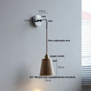 DecorBites™ Ash Wood LED Wall Light with Pull Chain Switch – Japanese Style Bedside Lamp