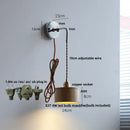 DecorBites™ Ash Wood LED Wall Light with Pull Chain Switch – Japanese Style Bedside Lamp