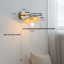 DecorBites™ Ash Wood LED Wall Lights Living Room Porch Stair Nordic Modern Up Down Rotate Pull Chain Switch Bedside Lamp