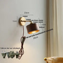DecorBites™ Ash Wood LED Wall Lights Living Room Porch Stair Nordic Modern Up Down Rotate Pull Chain Switch Bedside Lamp
