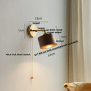 DecorBites™ Ash Wood LED Wall Lights Living Room Porch Stair Nordic Modern Up Down Rotate Pull Chain Switch Bedside Lamp