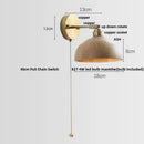 DecorBites™ Ash Wood LED Wall Lights Living Room Porch Stair Nordic Modern Up Down Rotate Pull Chain Switch Bedside Lamp