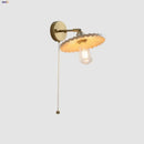 DecorBites™ Ash Wood LED Wall Lights Living Room Porch Stair Nordic Modern Up Down Rotate Pull Chain Switch Bedside Lamp