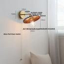 DecorBites™ Ash Wood LED Wall Lights Living Room Porch Stair Nordic Modern Up Down Rotate Pull Chain Switch Bedside Lamp