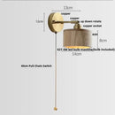 DecorBites™ Ash Wood LED Wall Lights Living Room Porch Stair Nordic Modern Up Down Rotate Pull Chain Switch Bedside Lamp