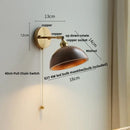 DecorBites™ Ash Wood LED Wall Lights Living Room Porch Stair Nordic Modern Up Down Rotate Pull Chain Switch Bedside Lamp