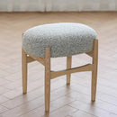 Mid century gray ash wood makeup bench bedroom dressing chair