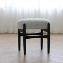 Mid century gray ash wood makeup bench bedroom dressing chair