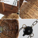 DecorBites™ Asia Rattan Island Dining Room Light Fixture, Brown Tapered Suspension