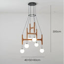 DecorBites™ ASTRA Wood Pendant Light Multi Head LED Chandelier Interior Decor Lamp