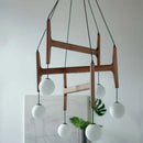 DecorBites™ ASTRA Wood Pendant Light Multi Head LED Chandelier Interior Decor Lamp