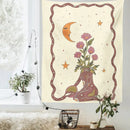 DecorBites™ Astrology Tarot Card Tapestry Sun Moon Goddess Wall Hanging Décor