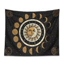 DecorBites™ Astrology Wheel Tapestry Moon Phase Sun and Moon Starry Sky Home Decor