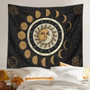 DecorBites™ Astrology Wheel Tapestry Moon Phase Sun and Moon Starry Sky Home Decor