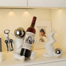 DecorBites™ Astronaut Ceramic Wine Rack: Handmade Bar Accessories, Animal Sculpture Figurine