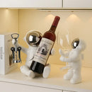 DecorBites™ Astronaut Ceramic Wine Rack: Handmade Bar Accessories, Animal Sculpture Figurine