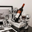 DecorBites™ Astronaut Ceramic Wine Rack: Handmade Bar Accessories, Animal Sculpture Figurine