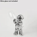 DecorBites™ Astronaut Ceramic Wine Rack: Handmade Bar Accessories, Animal Sculpture Figurine