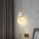 DecorBites™ Astronaut Chandelier: Personalized Children's Room Decor Lighting for Warm Atmosphere