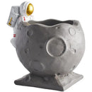 Astronaut white & gold moon pen holder figurines for office desk