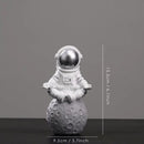 DecorBites™ Astronaut Figurines: Modern Spaceman with Moon Sculpture, Perfect Gift for Man & Boyfriend