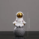 DecorBites™ Astronaut Figurines: Modern Spaceman with Moon Sculpture, Perfect Gift for Man & Boyfriend
