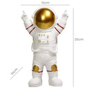 DecorBites™ Astronaut Figurines: Modern Spaceman with Moon Sculpture, Perfect Gift for Man & Boyfriend