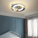 Modern blue & white astronaut kids bedroom ceiling light