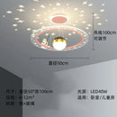 Whimsical blue & gold astronaut led chandelier nursery pendant light