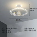 Whimsical blue & gold astronaut led chandelier nursery pendant light