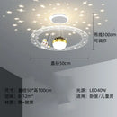 Whimsical blue & gold astronaut led chandelier nursery pendant light