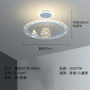 Whimsical blue & gold astronaut led chandelier nursery pendant light