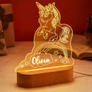 Personalized rainbow usb night light bedroom baby kids lamp