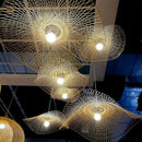 Decorbites bamboo chandelier fan design woven kitchen pendant light