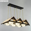 DecorBites™ Bamboo Chinese Island Pendant Light for Triangle Roof Restaurant in Wood