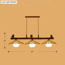 DecorBites™ Bamboo Pendant Lighting: Conical Island Light with White Glass Shade