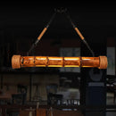DecorBites™ Bamboo Pole LED Suspension Light - Lodge Style Dining Room Island Lamp in Wood