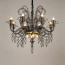 Decorbites baroque black white iron chandelier foyer led light