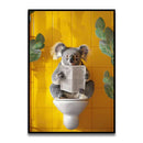 Bathroom Cat Canvas Wall Art