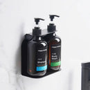 Modern black wall mounted liquid soap dispenser bathroom amber glass