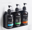 Modern black wall mounted liquid soap dispenser bathroom amber glass