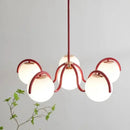 Modern gold & frosted glass pendant light – living room chandelier