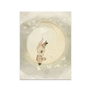 Rabbit Canvas Print Beige Kids Room
